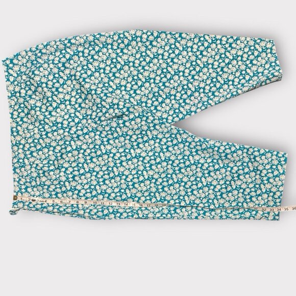 Josephine Chaus Womens 18 Lazy Daisy Blue Capri High Waisted Pant Summer Vacay - Picture 3 of 10